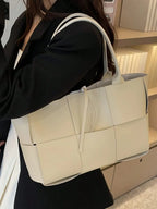 PU Leather Woven Handbag and Clutch Set - handbags by Trendsi | Available at Handbags Specialist Headquarter