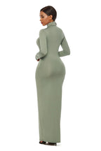 Mock Neck Long Sleeve Maxi Slim Dress - Maxi Dress by Trendsi | Available at Handbags Specialist Headquarter