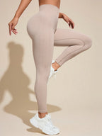 Solid High Rise Active Leggings - Leggings by Trendsi | Available at Handbags Specialist Headquarter