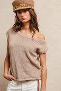 BiBi One Side Off Shoulder Knit Top - Tops by Trendsi | Available at Handbags Specialist Headquarter