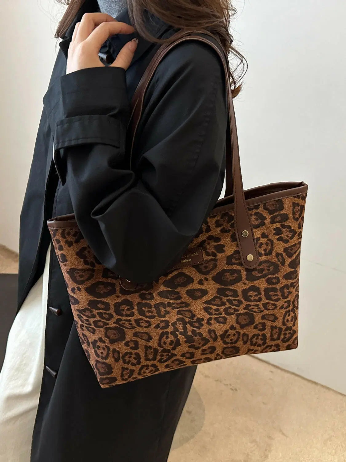 Leopard Polyester Tote Bag - Tote Bag by Trendsi | Available at Handbags Specialist Headquarter