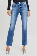 RISEN Mid Rise Ankle Tapered Jeans - Women / Jeans & Denim by Trendsi | Available at Handbags Specialist Headquarter