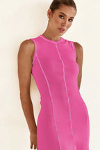 Contrast Stitching Maxi Tank Dress - Maxi Dress by Trendsi | Available at Handbags Specialist Headquarter