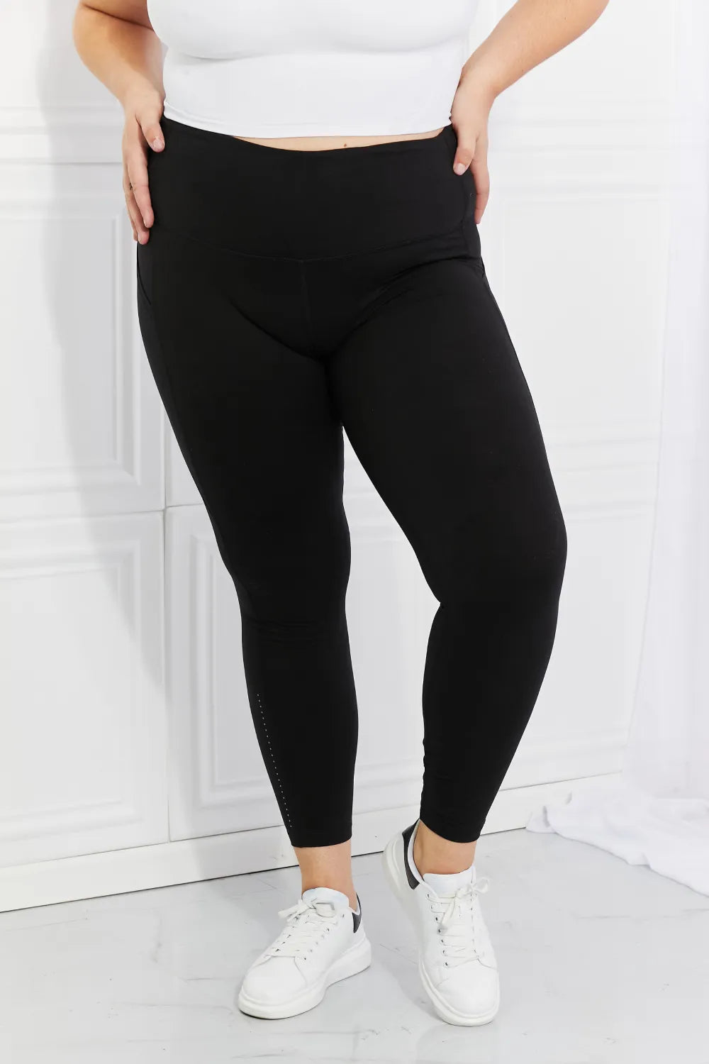 Leggings Depot Full Size Strengthen and Lengthen Reflective Dot Active Leggings - Leggings by Trendsi | Available at Handbags Specialist Headquarter