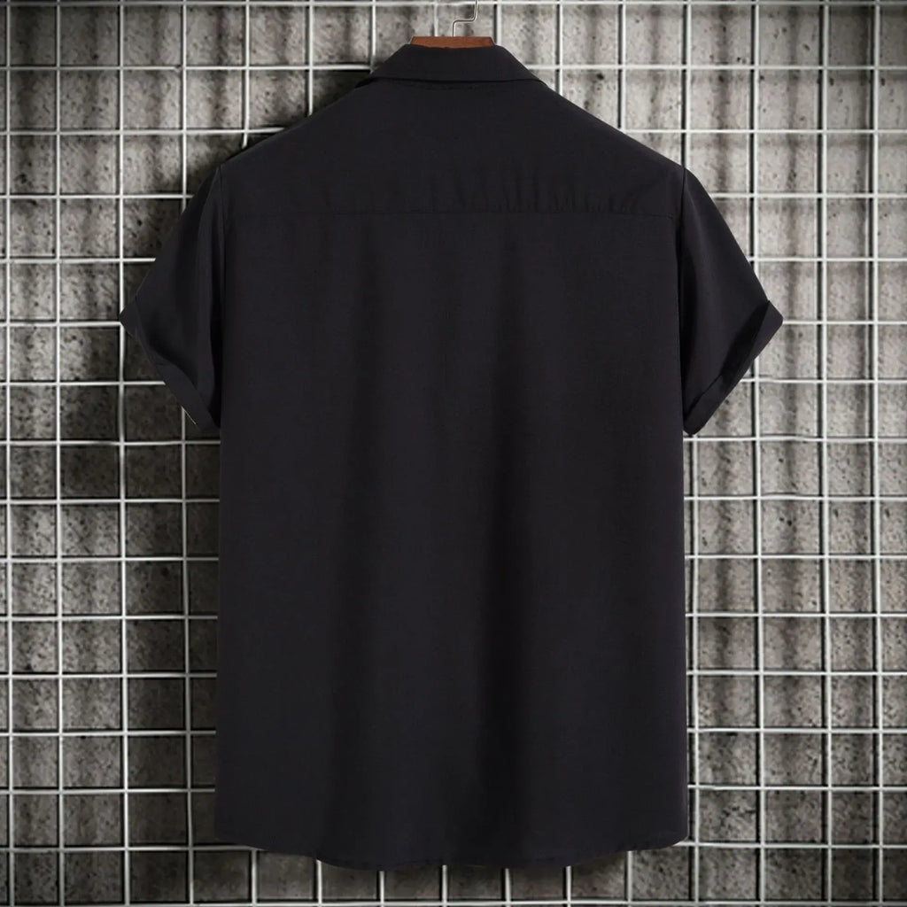 Men's Plus Size Button Up Short Sleeve Shirt - Men's Shirts by Trendsi | Available at Handbags Specialist Headquarter