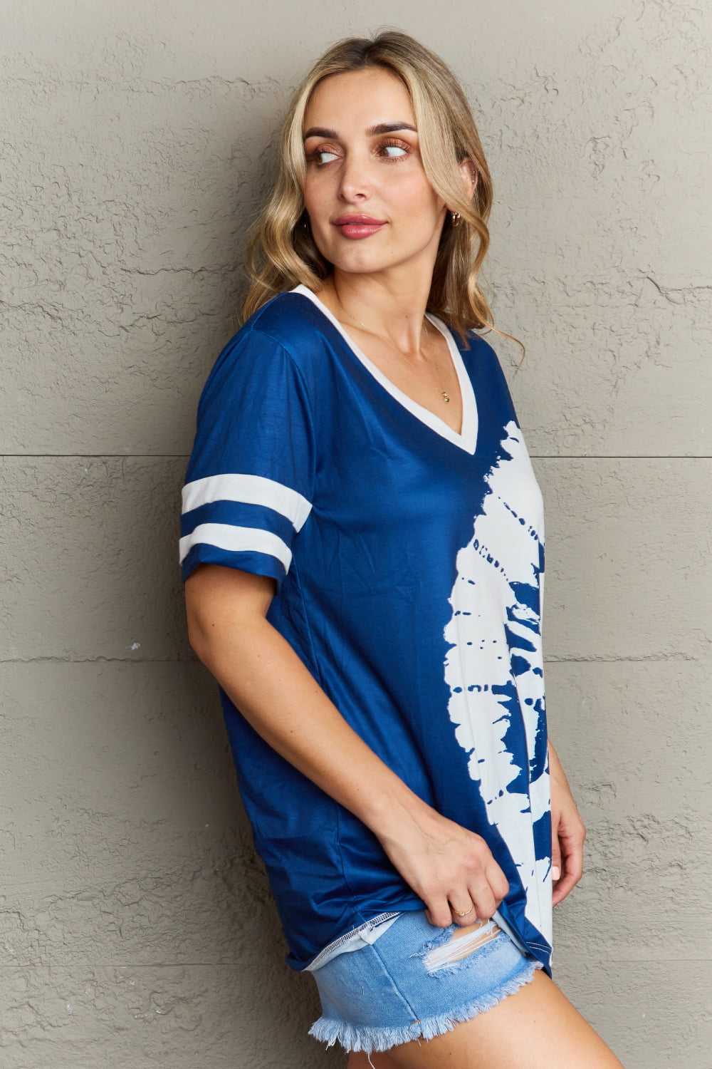 Plus Size V-Neck Tee Shirt - Plus Size Shirts by Trendsi | Available at Handbags Specialist Headquarter