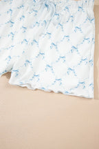 Printed Round Neck Top and Shorts Two-Piece Lounge Set - Sleepwear by Trendsi | Available at Handbags Specialist Headquarter