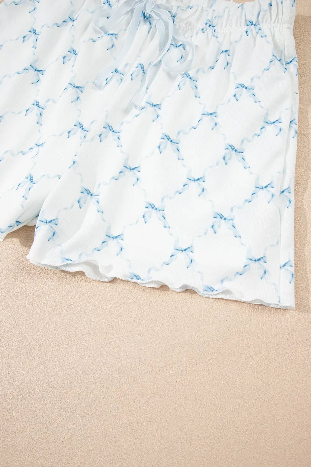 Printed Round Neck Top and Shorts Two-Piece Lounge Set - Sleepwear by Trendsi | Available at Handbags Specialist Headquarter