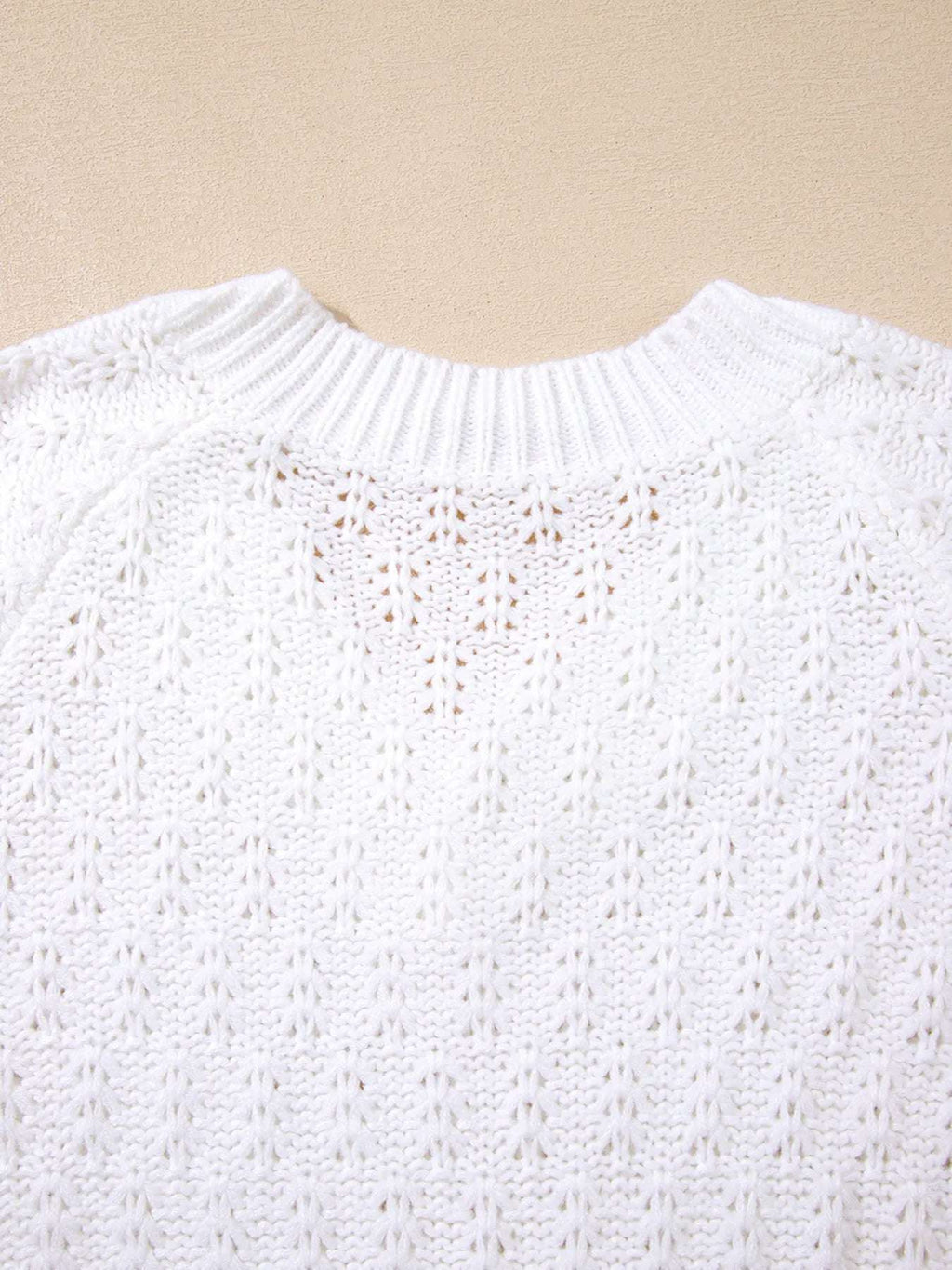 Textured Knit Ribbed Edge V Neck Loose Sweater - Tops by Trendsi | Available at Handbags Specialist Headquarter