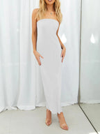 Lace-Up Back Tube Maxi Dress - Maxi Dress by Trendsi | Available at Handbags Specialist Headquarter