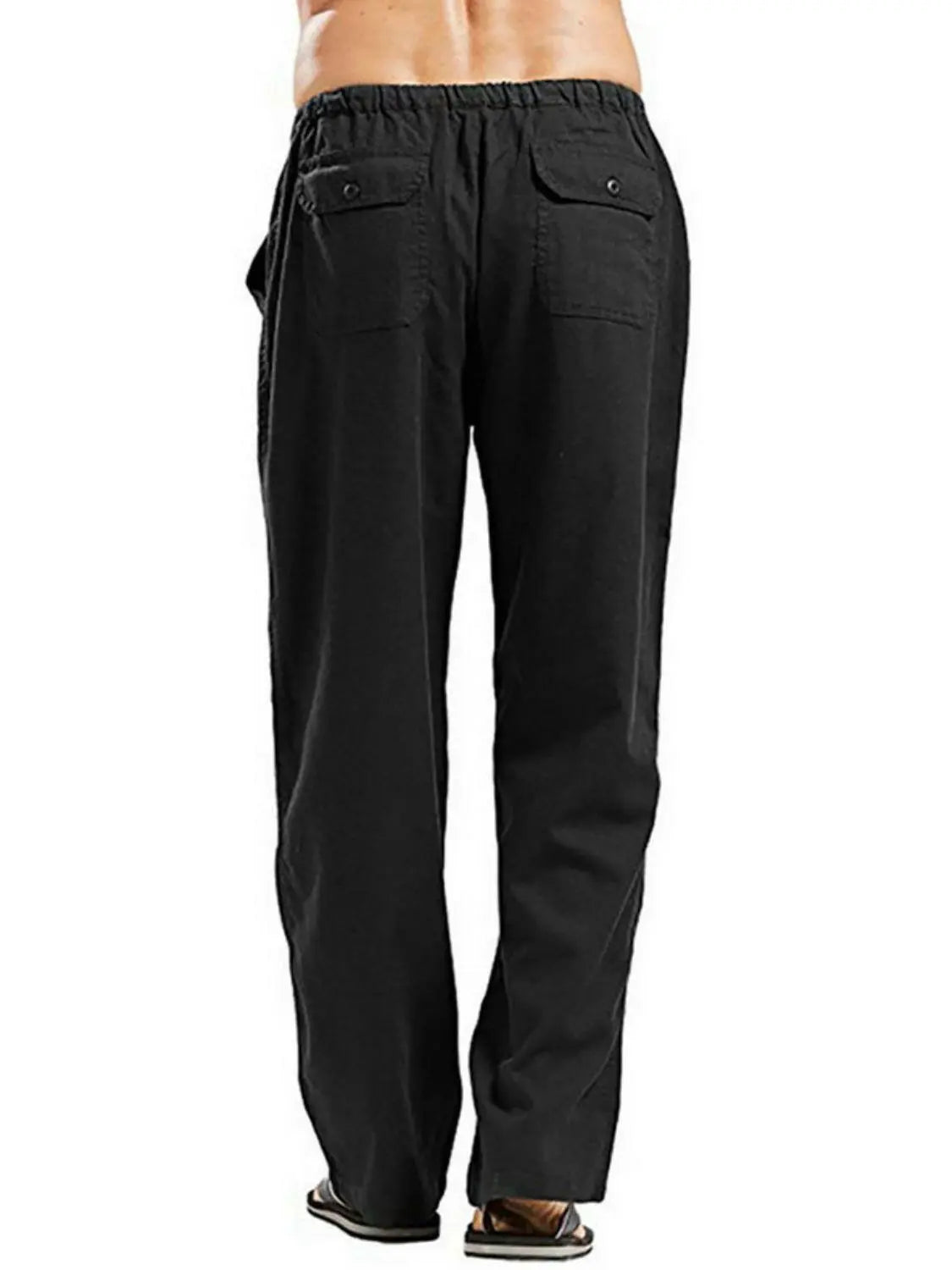 Men's Full Size Drawsting Straight Leg Pants Plus Size - Men's Pants by Trendsi | Available at Handbags Specialist Headquarter