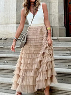 Layered Ruffle Maxi Skirt - Skirts by Trendsi | Available at Handbags Specialist Headquarter