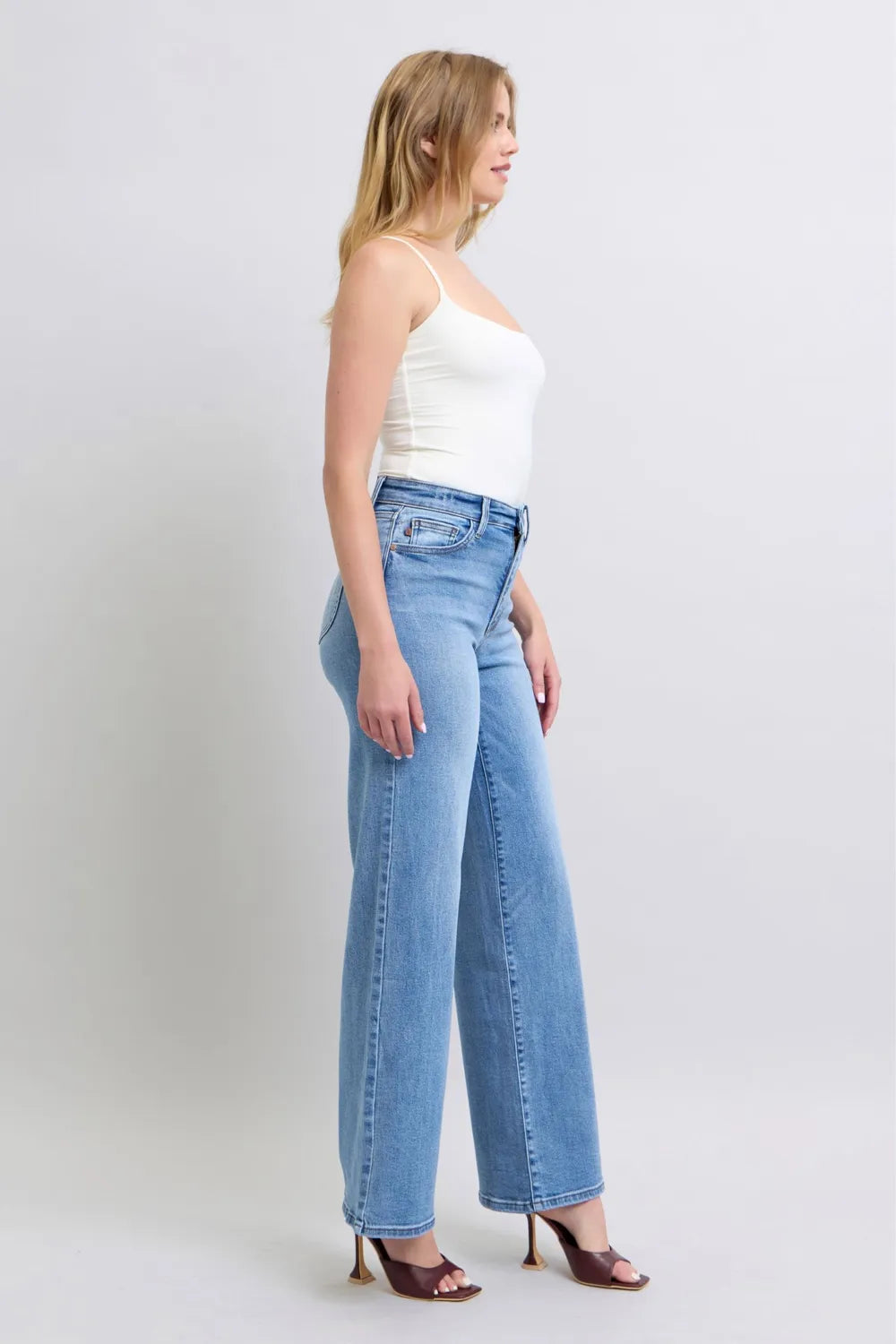 Judy Blue Full Size Wide Leg Jeans with Pockets - Women / Jeans & Denim by Trendsi | Available at Handbags Specialist Headquarter