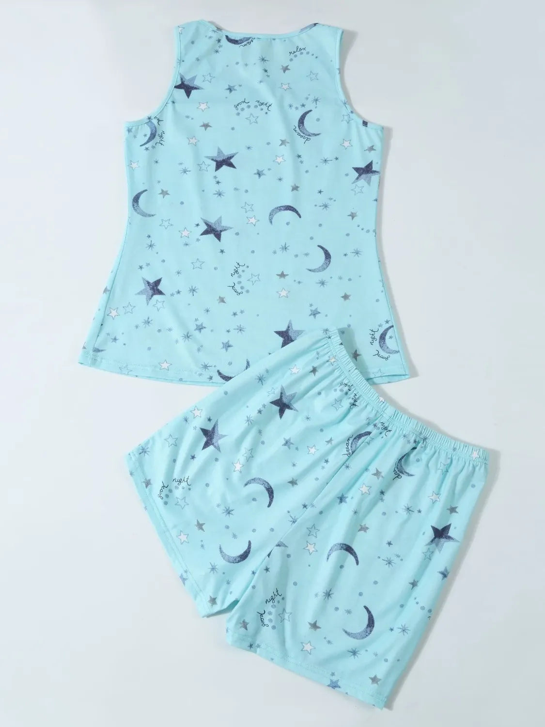 Printed Round Neck Top and Shorts Lounge Set - sleepwear by Trendsi | Available at Handbags Specialist Headquarter
