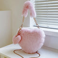 Heart Shape Faux Fur Handbag - handbags by Trendsi | Available at Handbags Specialist Headquarter