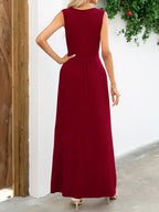 Surplice Neck Sleeveless Maxi Dress - Maxi Dress by Trendsi | Available at Handbags Specialist Headquarter