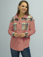Shiny Plaid Button Down Shirt - Women's Down Shirt Tops by Trendsi | Available at Handbags Specialist Headquarter