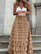 Layered Ruffle Maxi Skirt - Skirts by Trendsi | Available at Handbags Specialist Headquarter