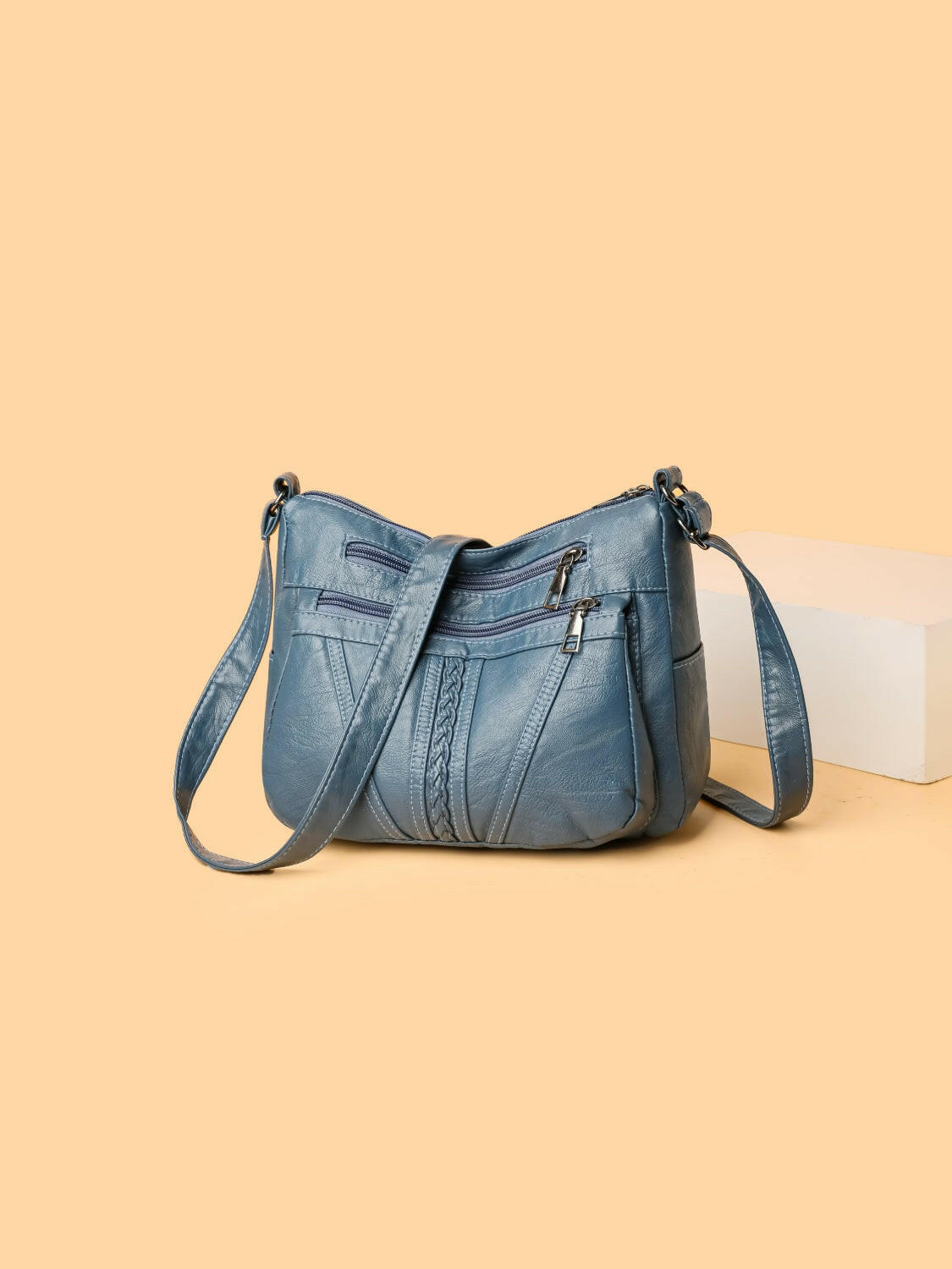 PU Leather Adjustable Strap Shoulder Bag - Shoulder Bags by Trendsi | Available at Handbags Specialist Headquarter