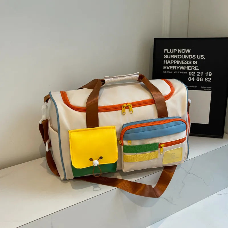 Color Block Multi-Pockets Travel Bag - travel-bag by Trendsi | Available at Handbags Specialist Headquarter