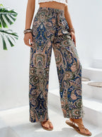 Printed Wide Leg Pants - Women Pants by Trendsi | Available at Handbags Specialist Headquarter
