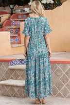 Paisley Print Flounce Sleeve Maxi Dress - Maxi Dress by Trendsi | Available at Handbags Specialist Headquarter