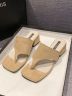 Toe Post Block Heels Sandals - Women Sandals by Trendsi | Available at Handbags Specialist Headquarter