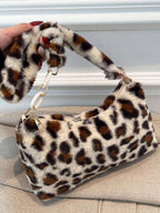 Leopard Fluff Shoulder Bag - Handbags by Trendsi | Available at Handbags Specialist Headquarter