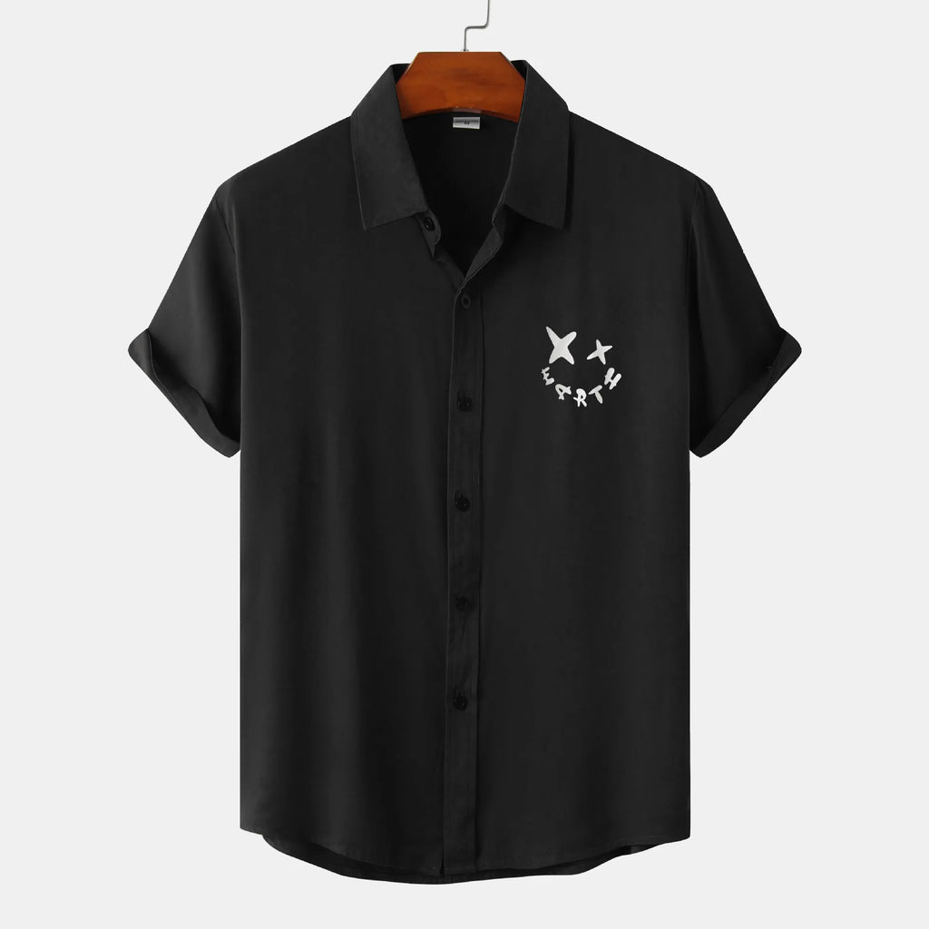 Men's Plus Size Casual Short Sleeve Button Down Shirt - mens-shirts by Trendsi | Available at Handbags Specialist Headquarter
