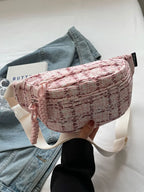 Contrast Plaid Polyester Crossbody Bag - Handbags by Trendsi | Available at Handbags Specialist Headquarter