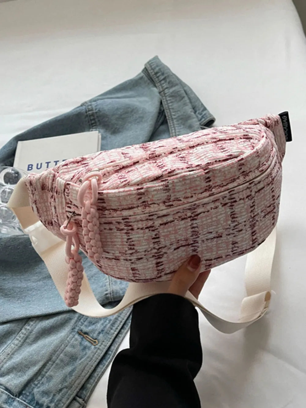 Contrast Plaid Polyester Crossbody Bag - Handbags by Trendsi | Available at Handbags Specialist Headquarter