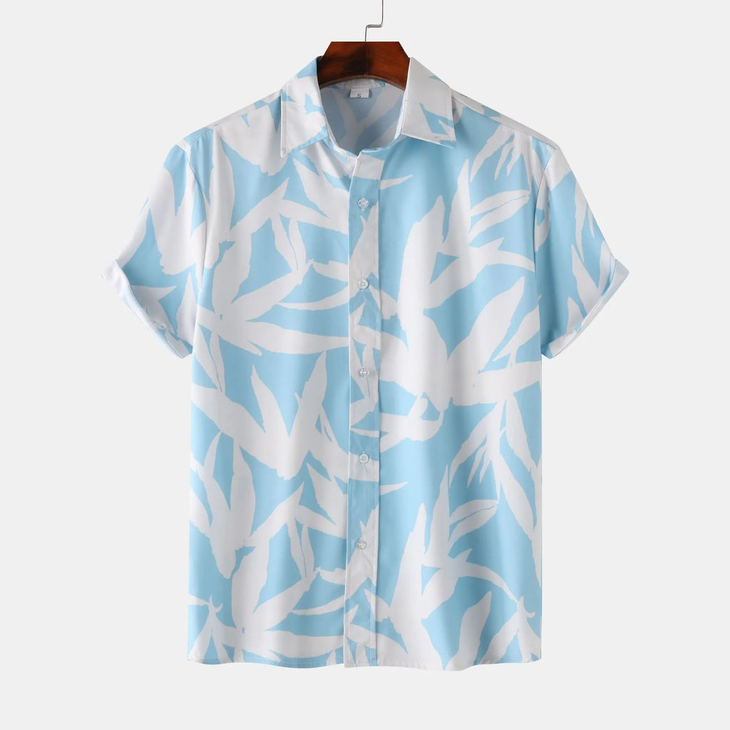 Men's Plus Size Printed Short Sleeve Shirt - Men's Shirts by Trendsi | Available at Handbags Specialist Headquarter