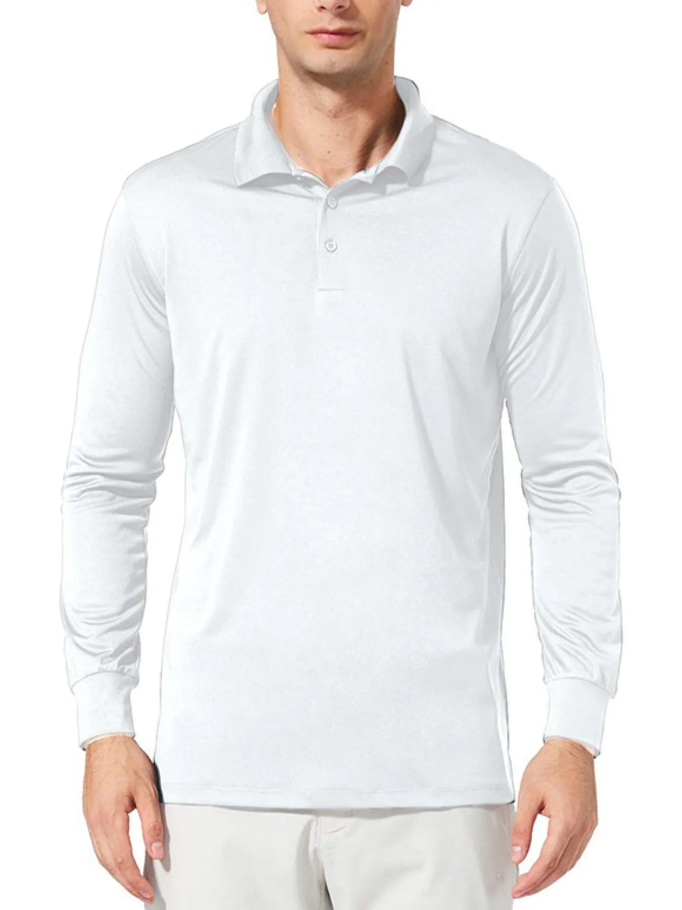 Long Sleeve Collared Neck Polo Shirt - Men's Polo shirt by Trendsi | Available at Handbags Specialist Headquarter