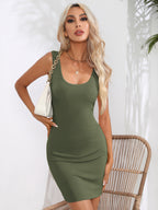 Scoop Neck Sleeveless Bodycon Dress - Maxi Dress by Trendsi | Available at Handbags Specialist Headquarter