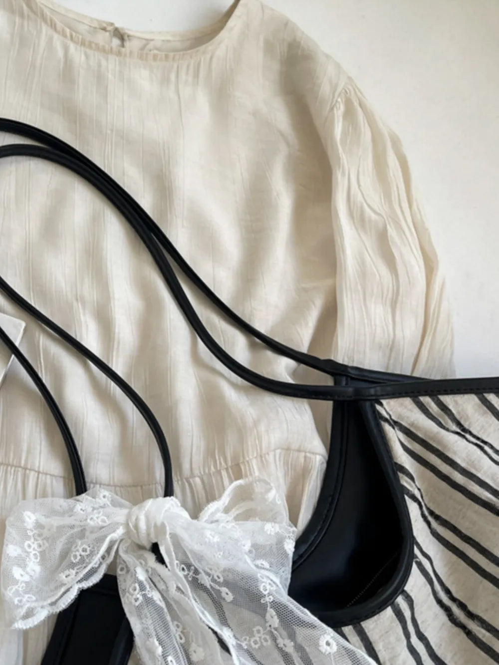 Striped Canvas Tote Bag - Tote Bag by Trendsi | Available at Handbags Specialist Headquarter