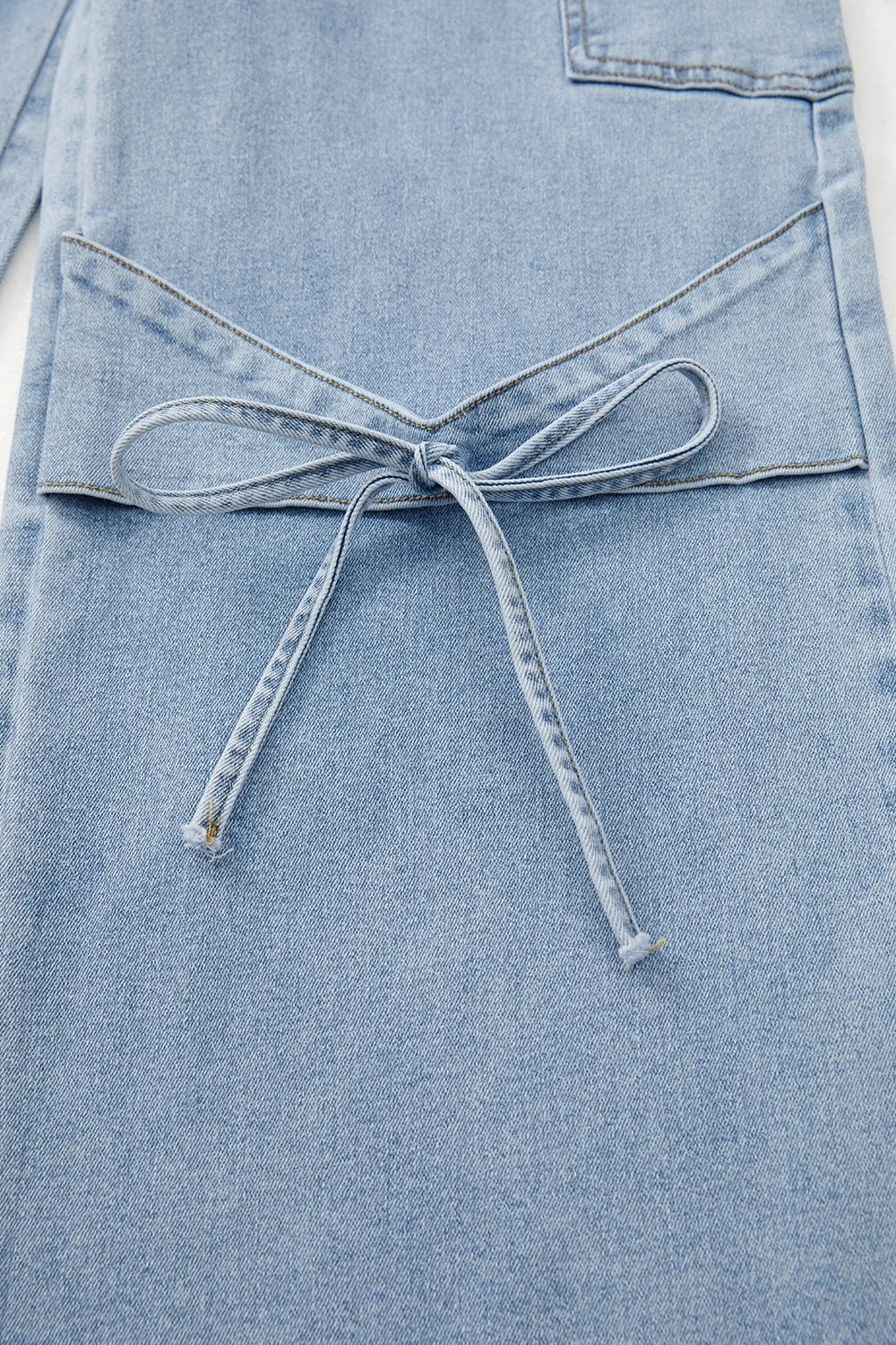 Bowknot Decor Cargo Jeans - Women / Jeans & Denim by Trendsi | Available at Handbags Specialist Headquarter