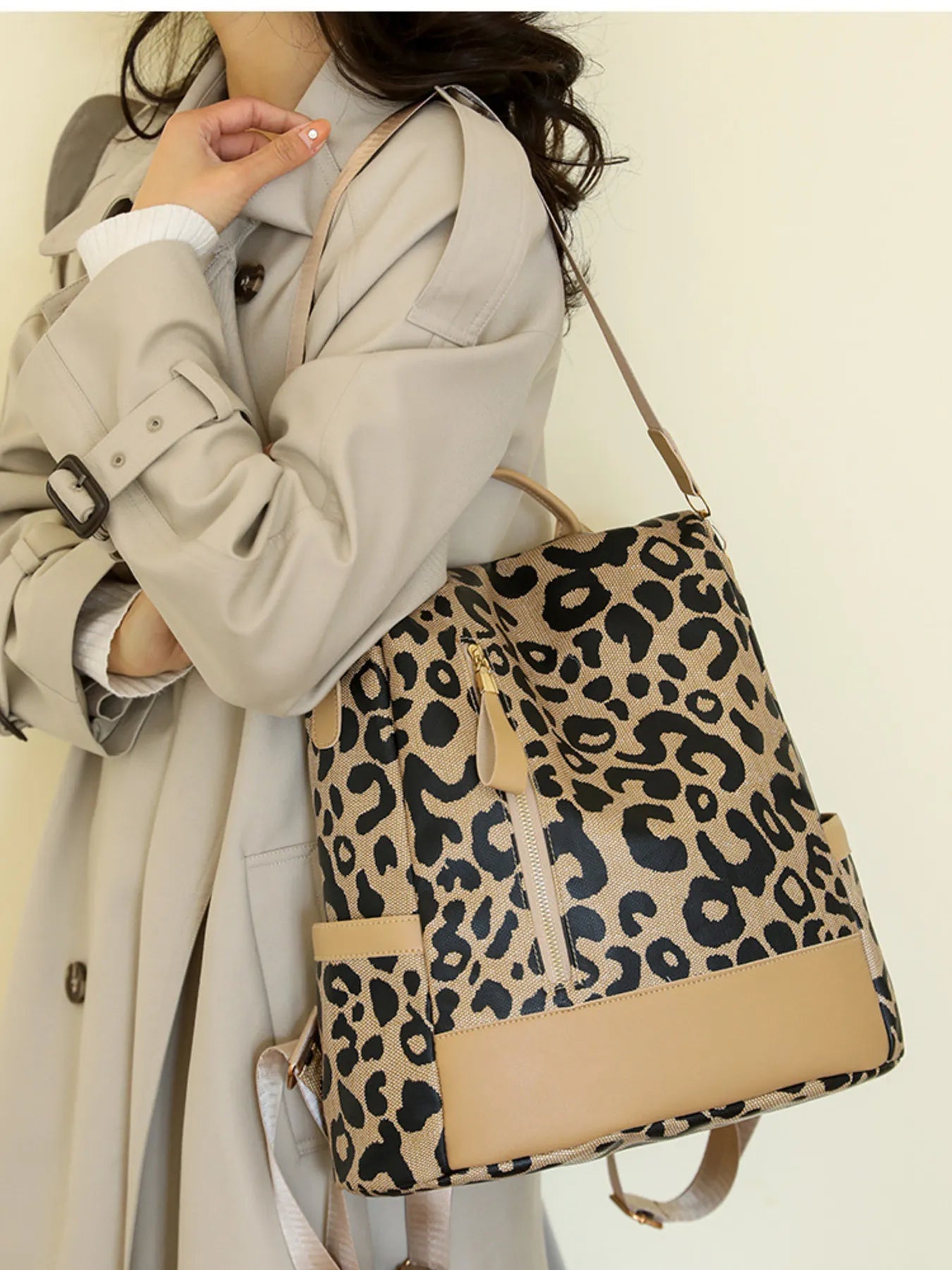 Leopard Print Backpack Bag - Leather Backpack Bag by Trendsi | Available at Handbags Specialist Headquarter