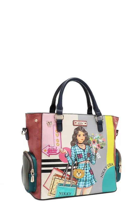 Nicole Lee USA Eco-Leather Handbag with Side Pockets - Tote Bag by Trendsi | Available at Handbags Specialist Headquarter
