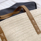 Contrast Straw Braided Handbag - Tote Bag by Trendsi | Available at Handbags Specialist Headquarter