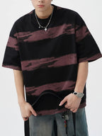 Men's Plus Size Basic style Round Neck Striped T-Shirt - Men's T-Shirt by Trendsi | Available at Handbags Specialist Headquarter