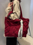 Quilted Nylon Large Tote Bag - Tote Bag by Trendsi | Available at Handbags Specialist Headquarter