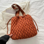 Drawstring Bubble Texture Tote Bag - Tote Bag by Trendsi | Available at Handbags Specialist Headquarter