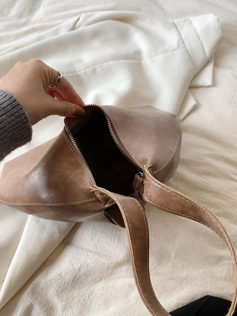 Moon Shape Shoulder Bag - Tote Bag by Trendsi | Available at Handbags Specialist Headquarter