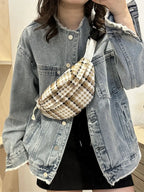 Plaid Wide Strap Crossbody Bag - Handbags by Trendsi | Available at Handbags Specialist Headquarter