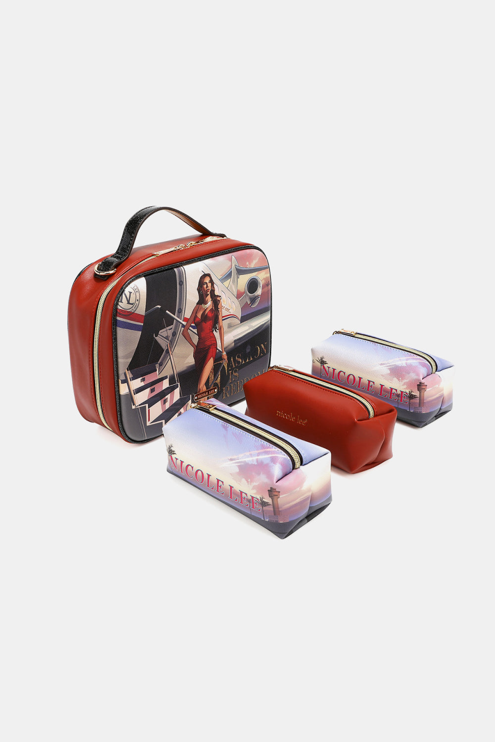 Nicole Lee USA Printed Handbag with Three Pouches - Handbags by Trendsi | Available at Handbags Specialist Headquarter