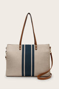 Striped Tote Bag - Tote Bag by Trendsi | Available at Handbags Specialist Headquarter
