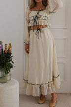 Off-Shoulder Top and Skirt Set - Skirts by Trendsi | Available at Handbags Specialist Headquarter