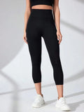 High Waist Cropped Active Leggings - Leggings by Trendsi | Available at Handbags Specialist Headquarter