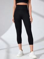 High Waist Cropped Active Leggings - Leggings by Trendsi | Available at Handbags Specialist Headquarter