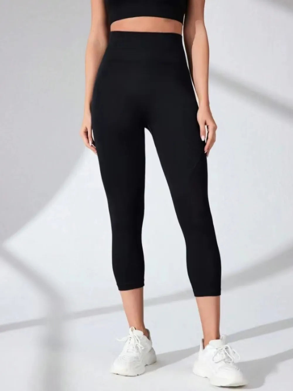 High Waist Cropped Active Leggings - Leggings by Trendsi | Available at Handbags Specialist Headquarter